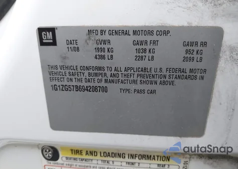 2009 Chevrolet Malibu Ls z USA, uszkodzony, nr VIN 1G1ZG57B694208700